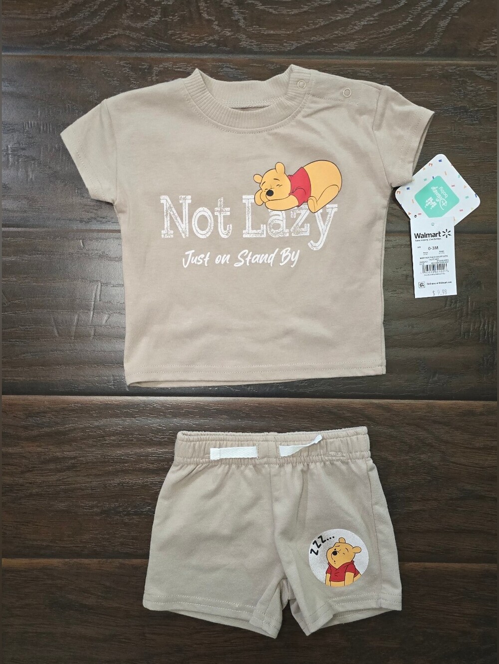 NWT Disney Winnie the Pooh Baby 2 Piece Short Shirt Set 0-3M